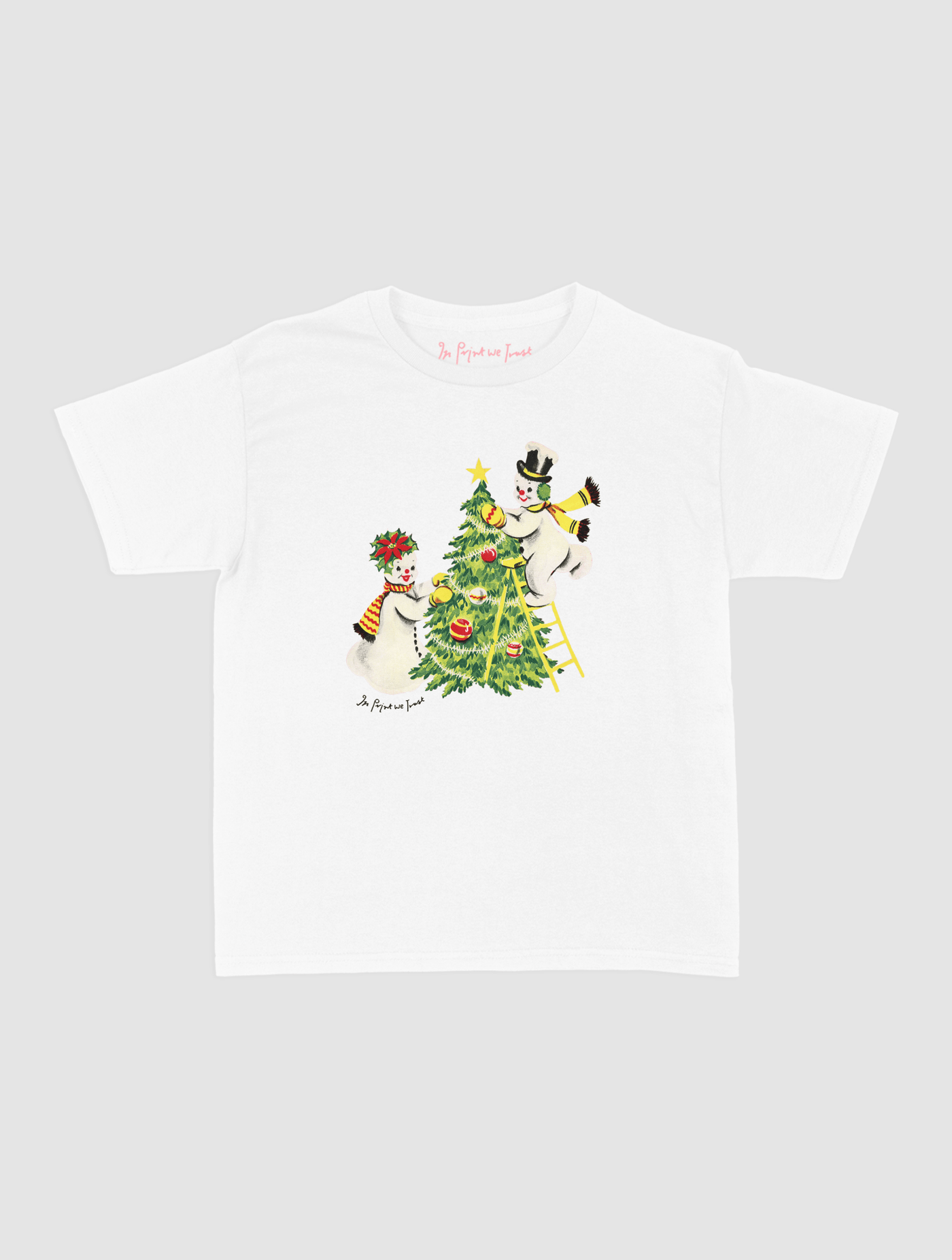 snowmen baby tee - In Print We Trust