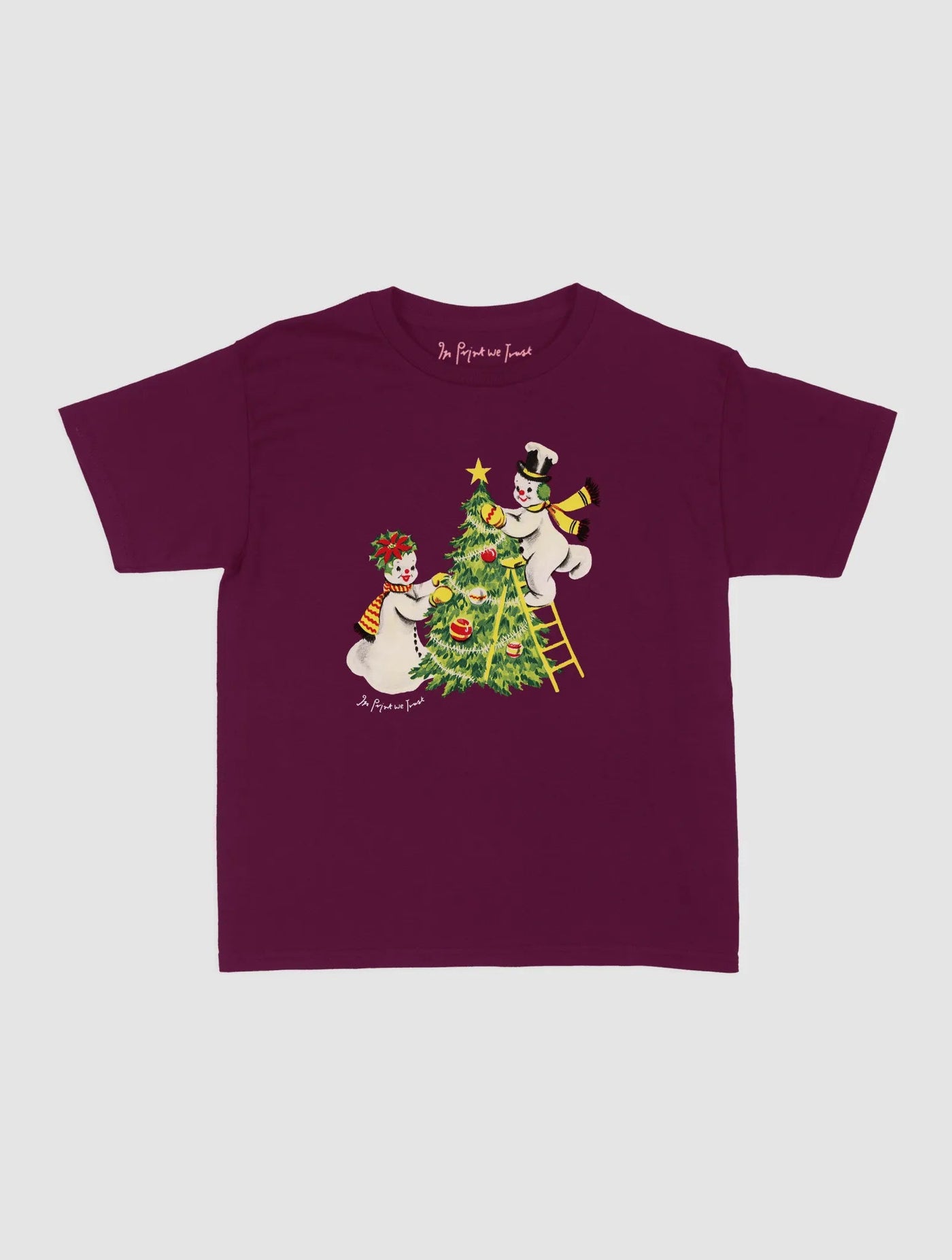 snowmen baby tee - In Print We Trust