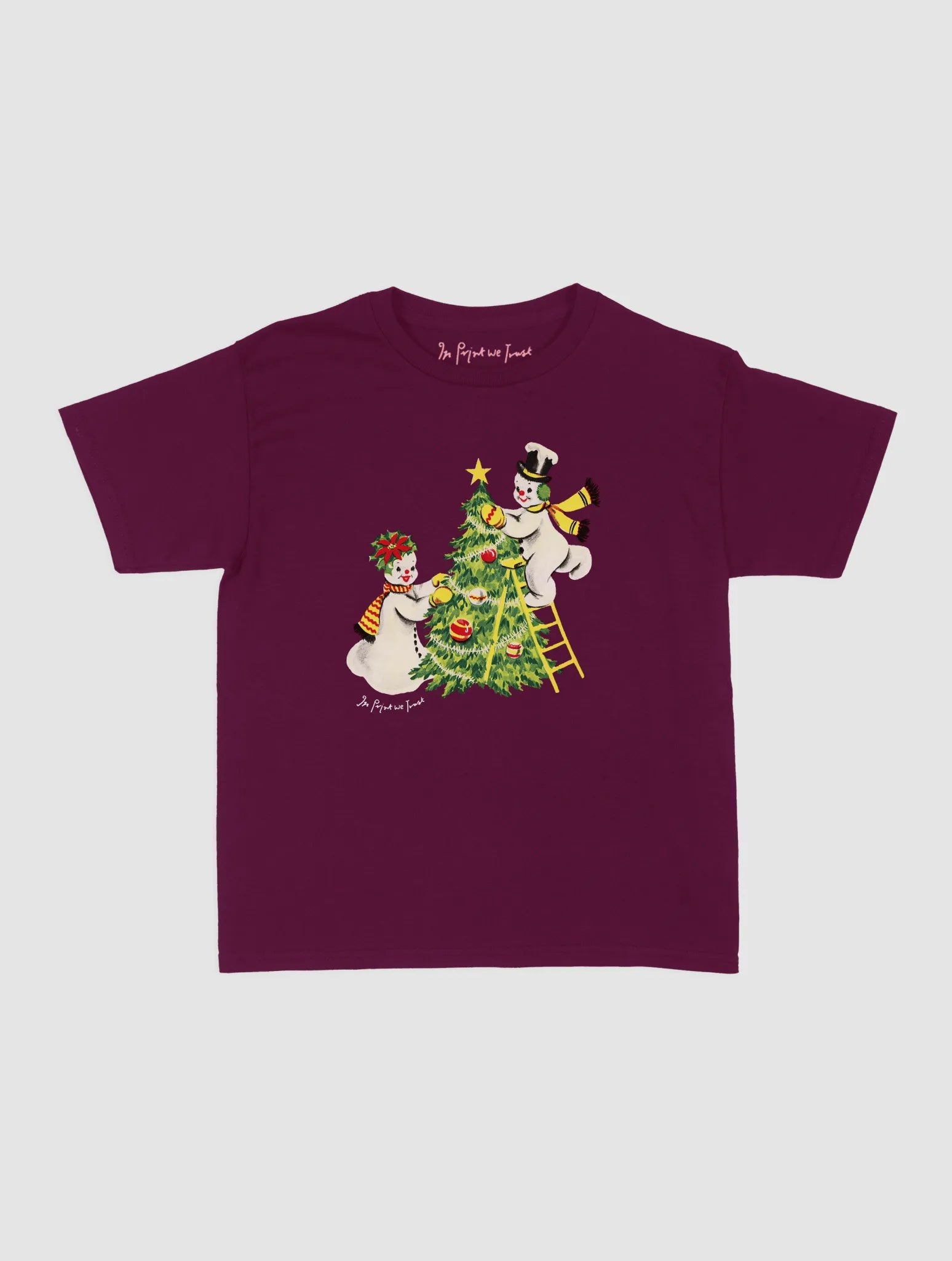 snowmen baby tee - In Print We Trust