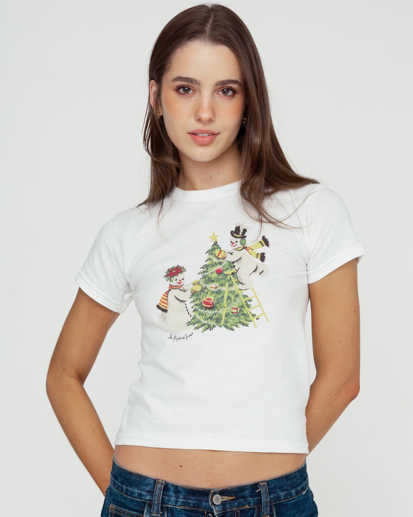 snowmen baby tee