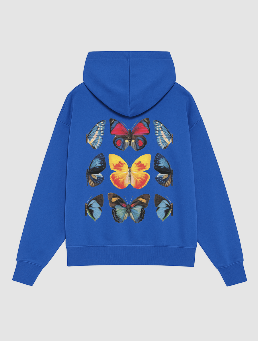 social butterfly blue hoodie - In Print We Trust