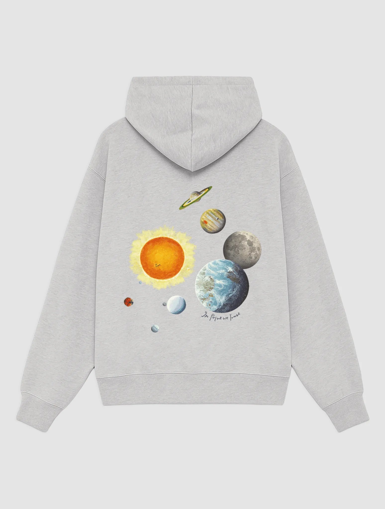 solar system grey hoodie - In Print We Trust