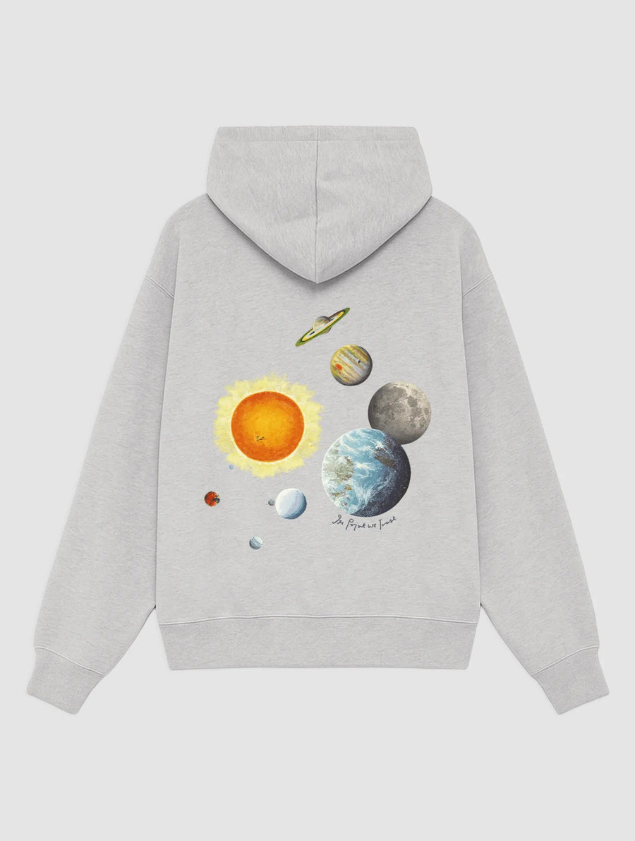 solar system grey hoodie - In Print We Trust