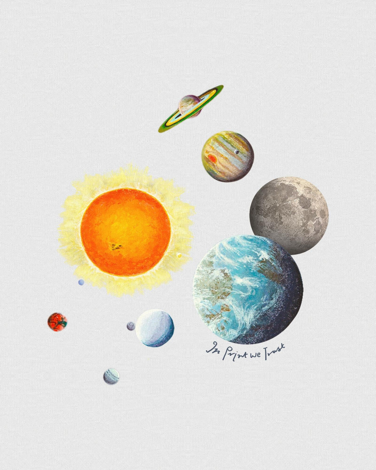 solar system heavyweight tee - In Print We Trust