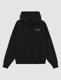 stamp black hoodie - In Print We Trust