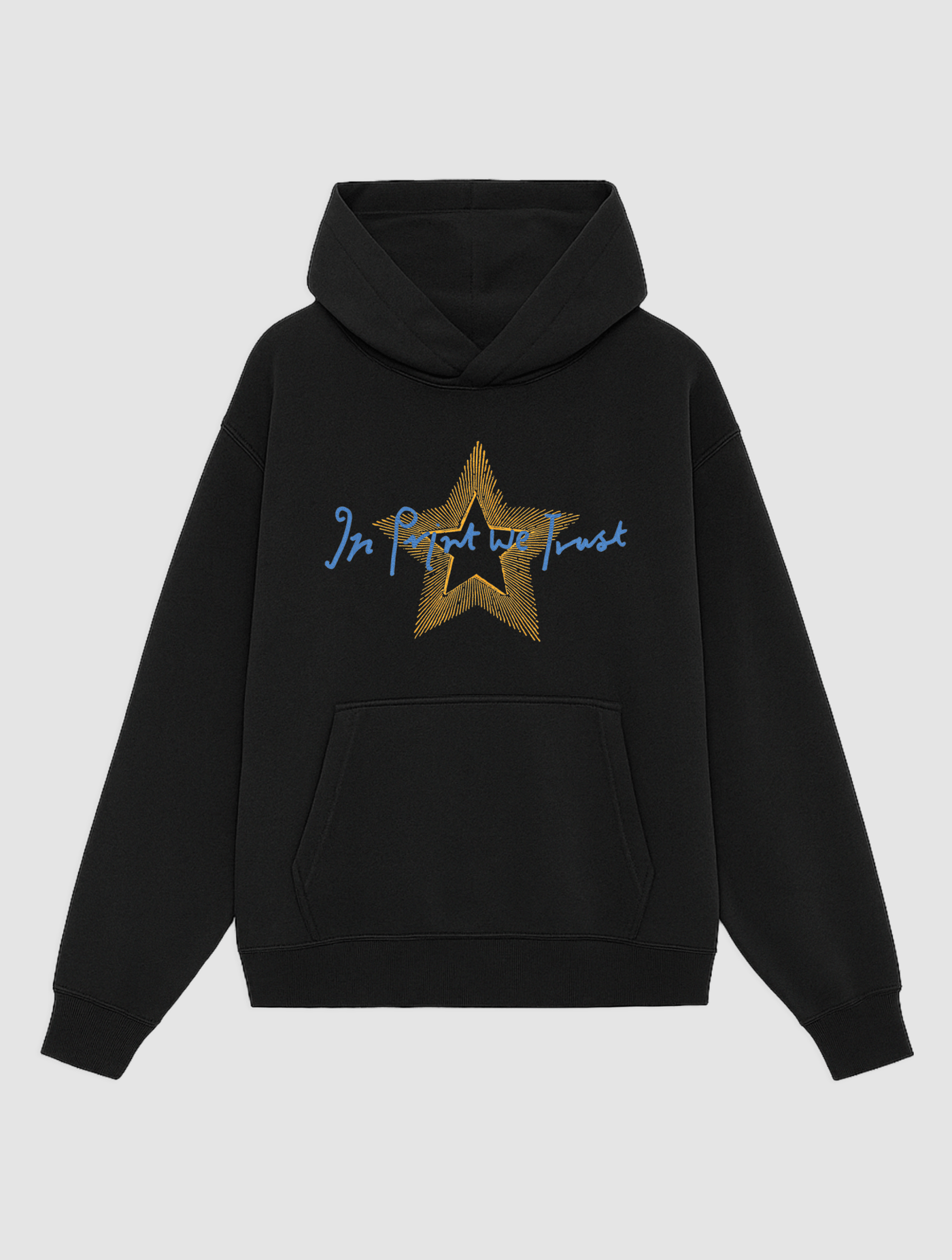 star black hoodie - In Print We Trust