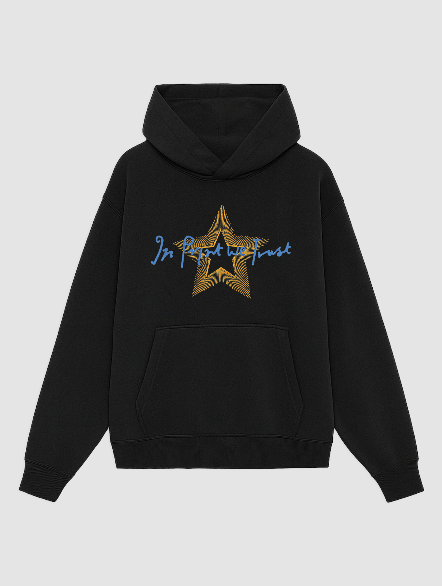 star black hoodie - In Print We Trust