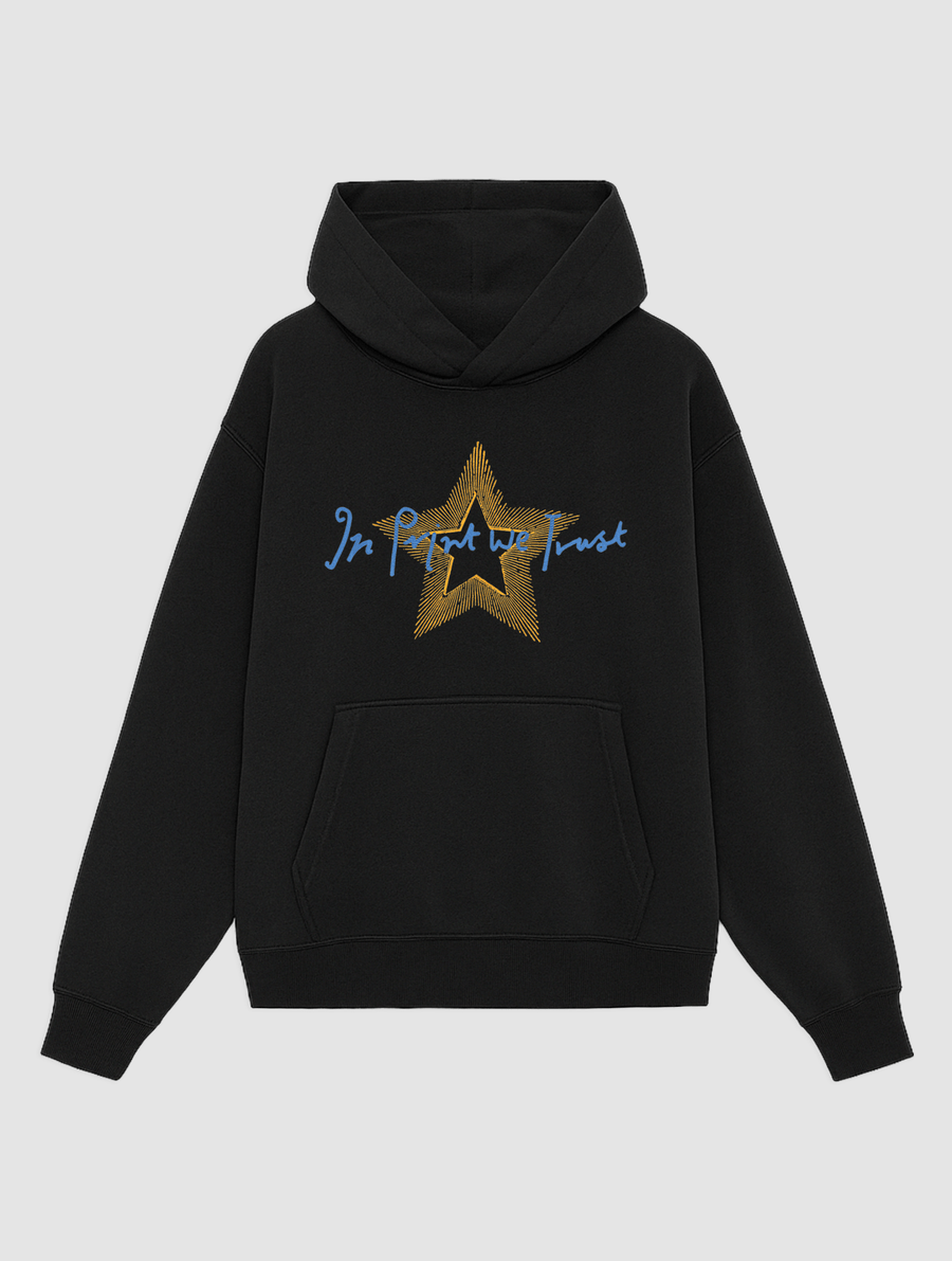 star black hoodie - In Print We Trust