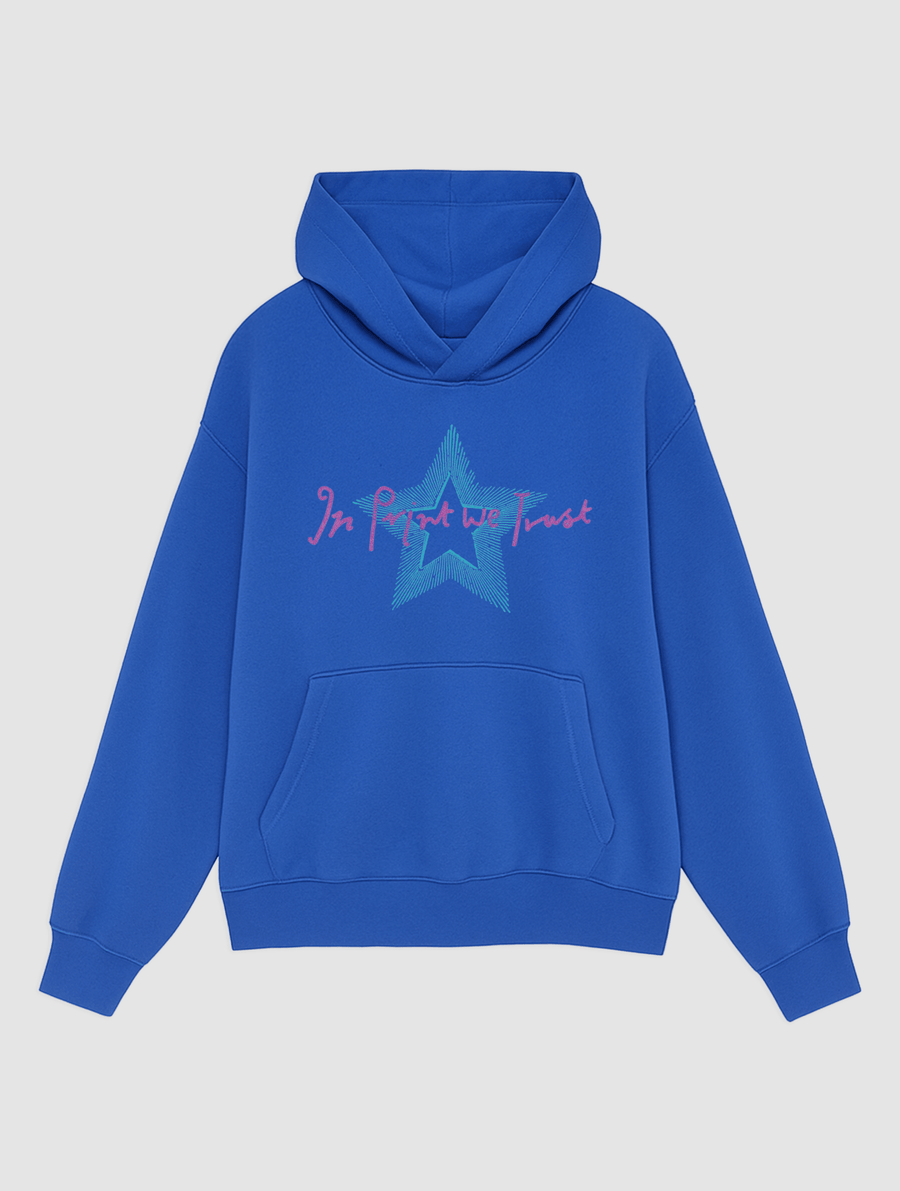 star blue hoodie - In Print We Trust