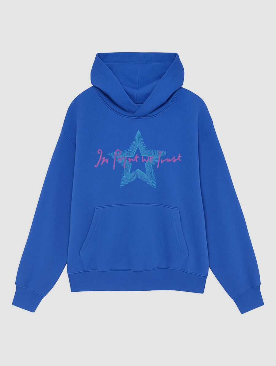 star blue hoodie - In Print We Trust