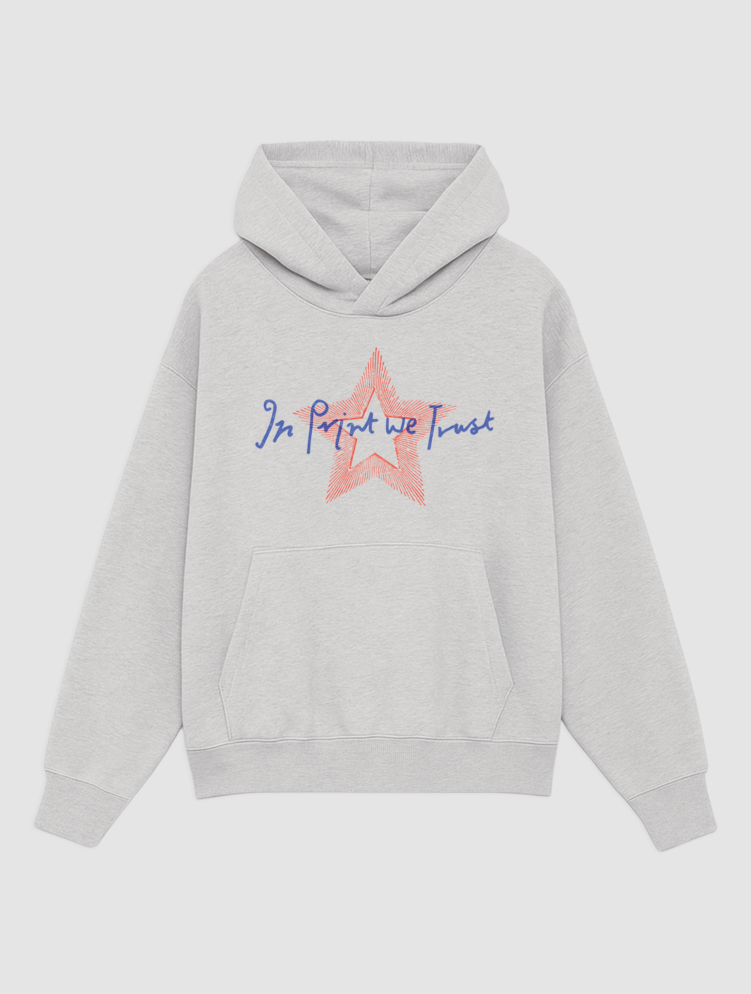 star grey hoodie - In Print We Trust