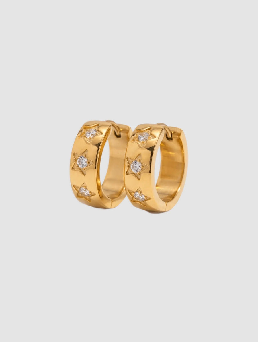 star huggie hoop earrings - In Print We Trust