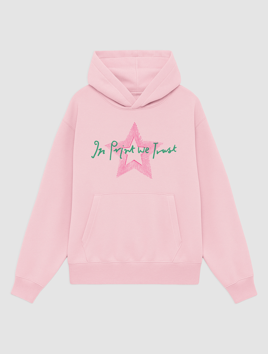 star pink hoodie - In Print We Trust
