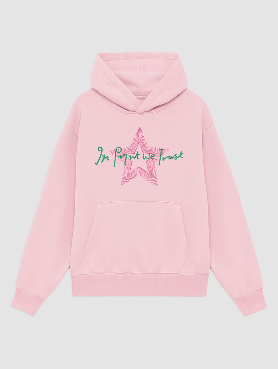 star pink hoodie - In Print We Trust