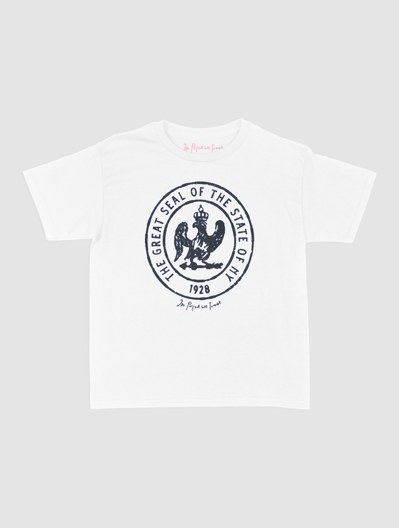 state of NY baby tee - In Print We Trust