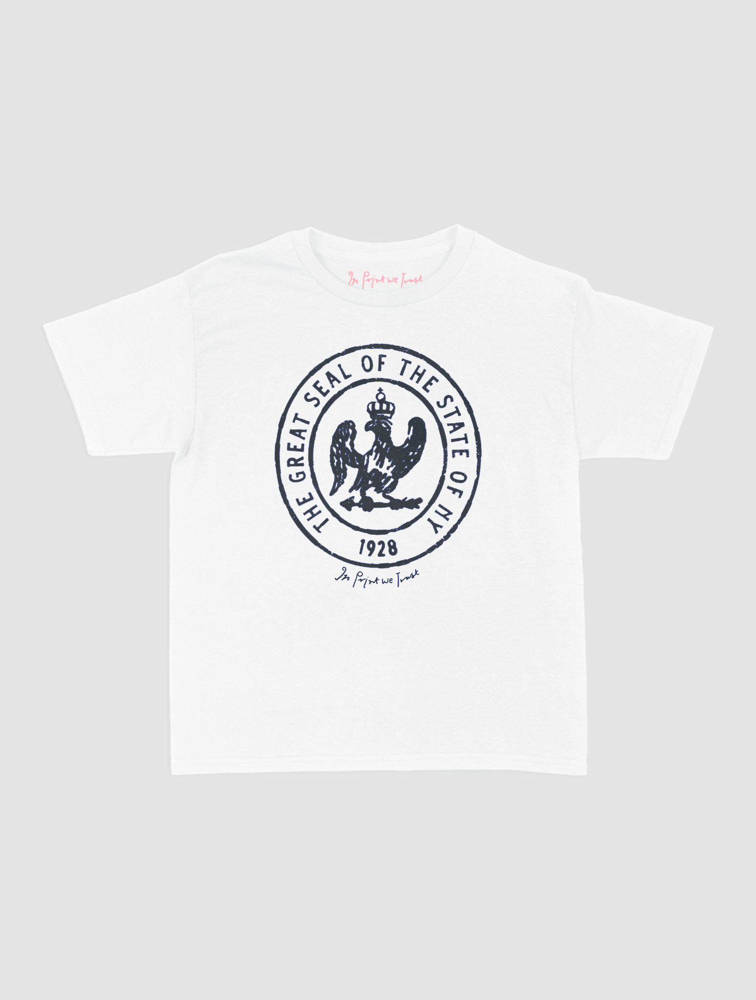state of NY baby tee - In Print We Trust