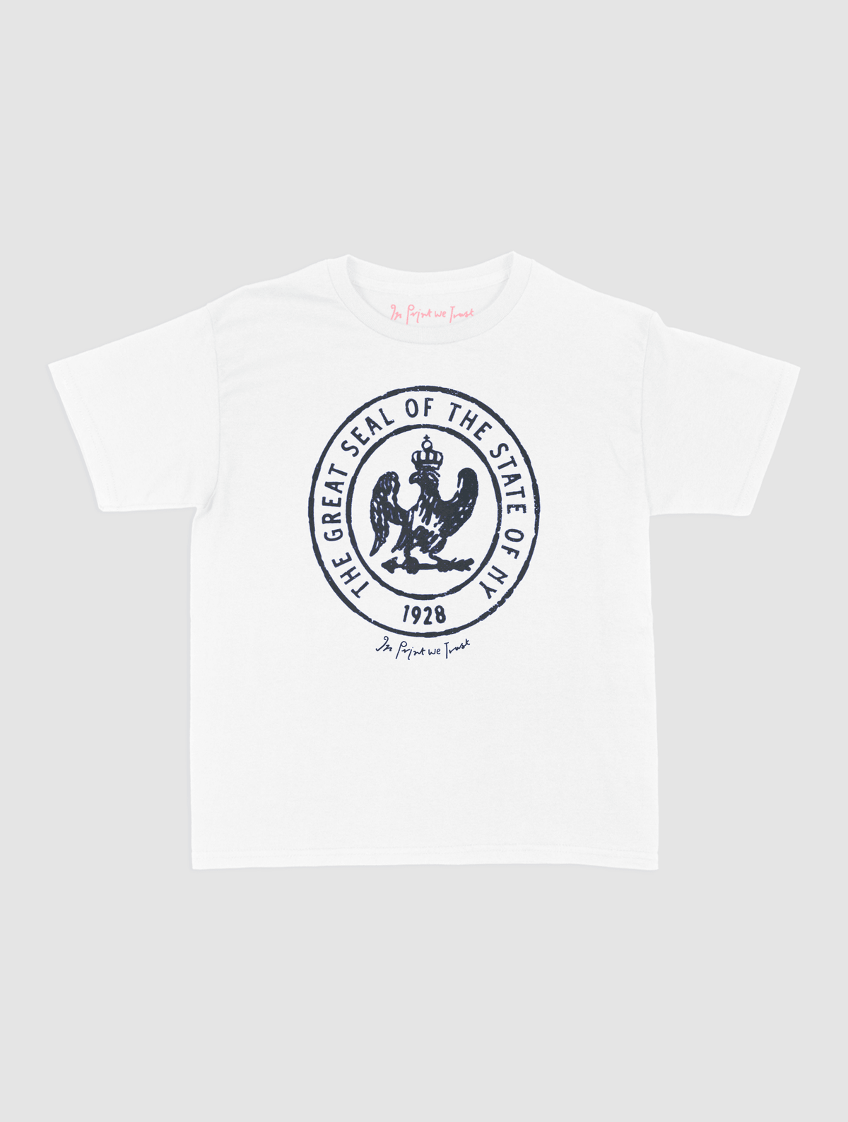 state of NY baby tee - In Print We Trust