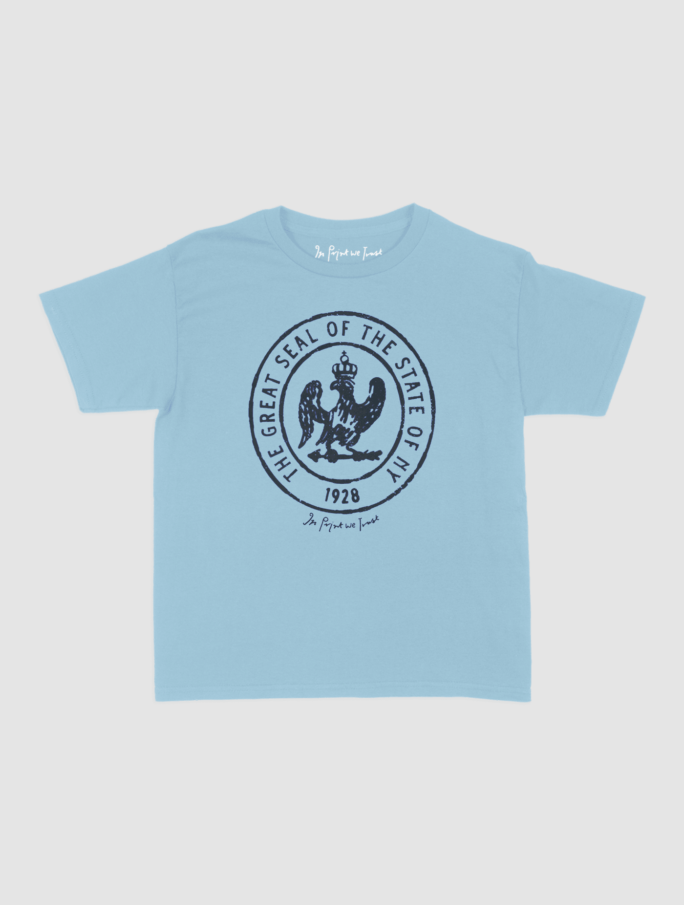 state of NY baby tee - In Print We Trust