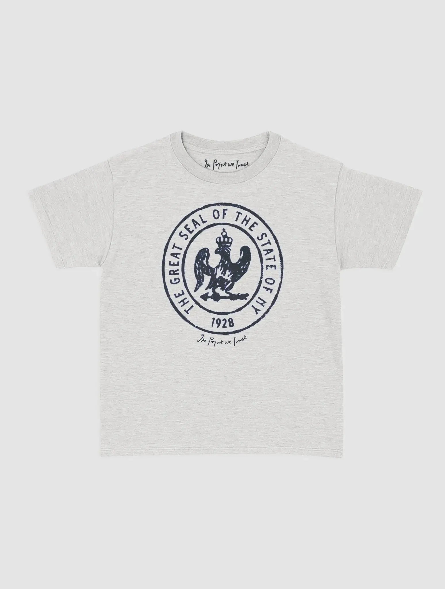 state of NY baby tee - In Print We Trust