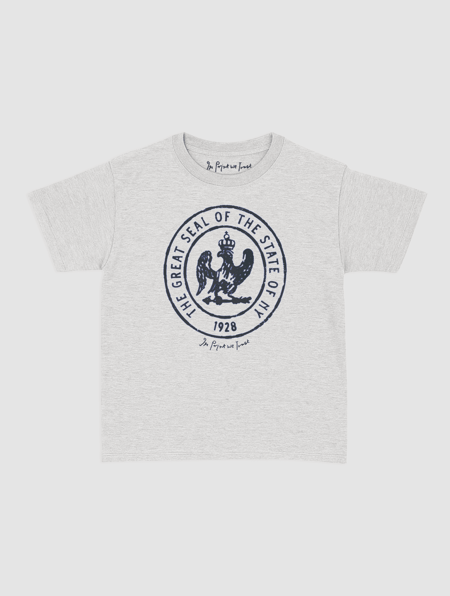 state of NY baby tee - In Print We Trust