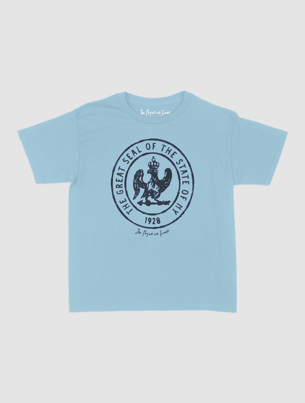 state of NY baby tee - In Print We Trust