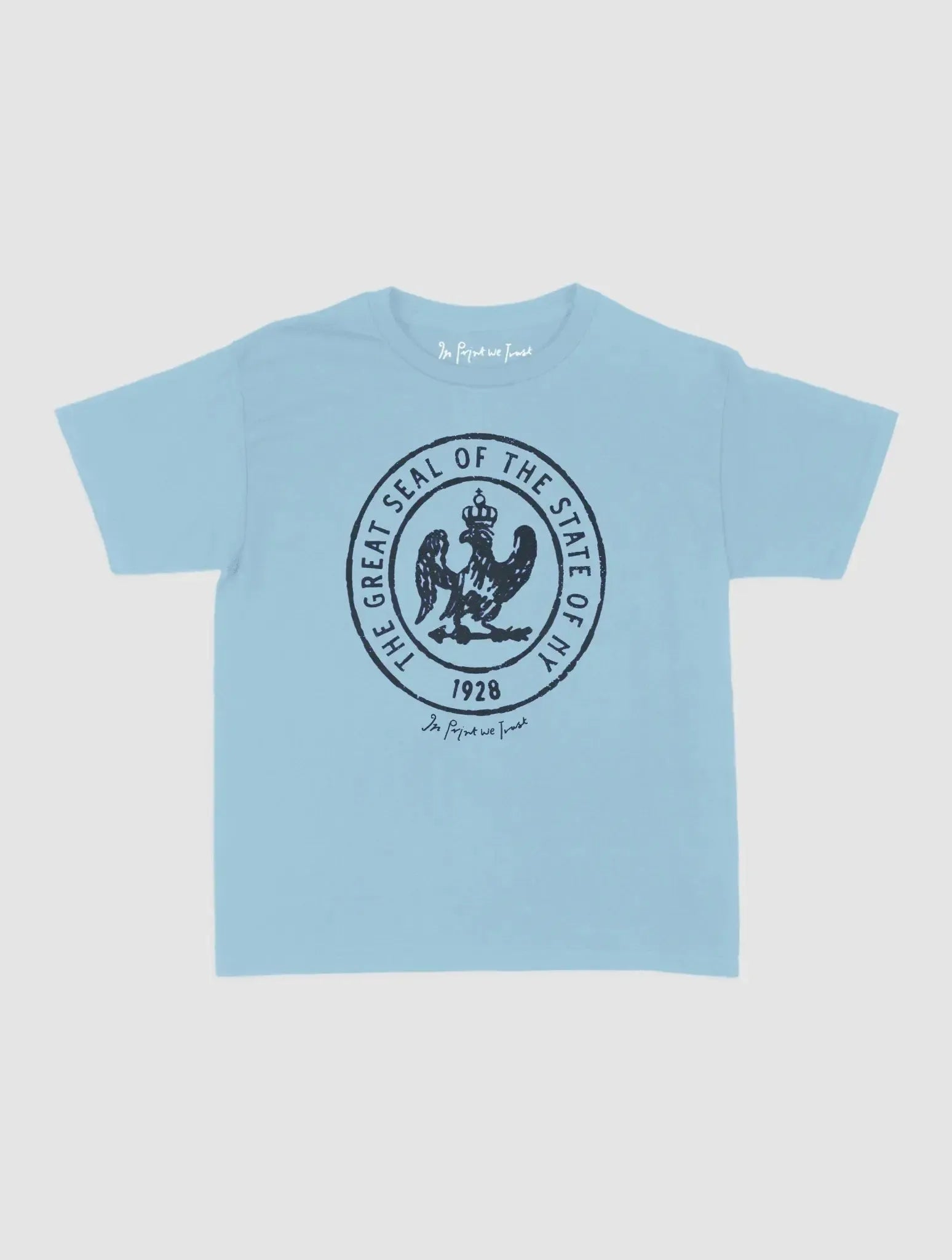 state of NY baby tee - In Print We Trust