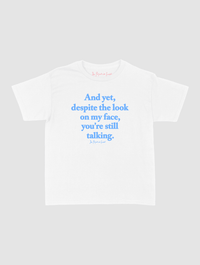 still talking baby tee - In Print We Trust