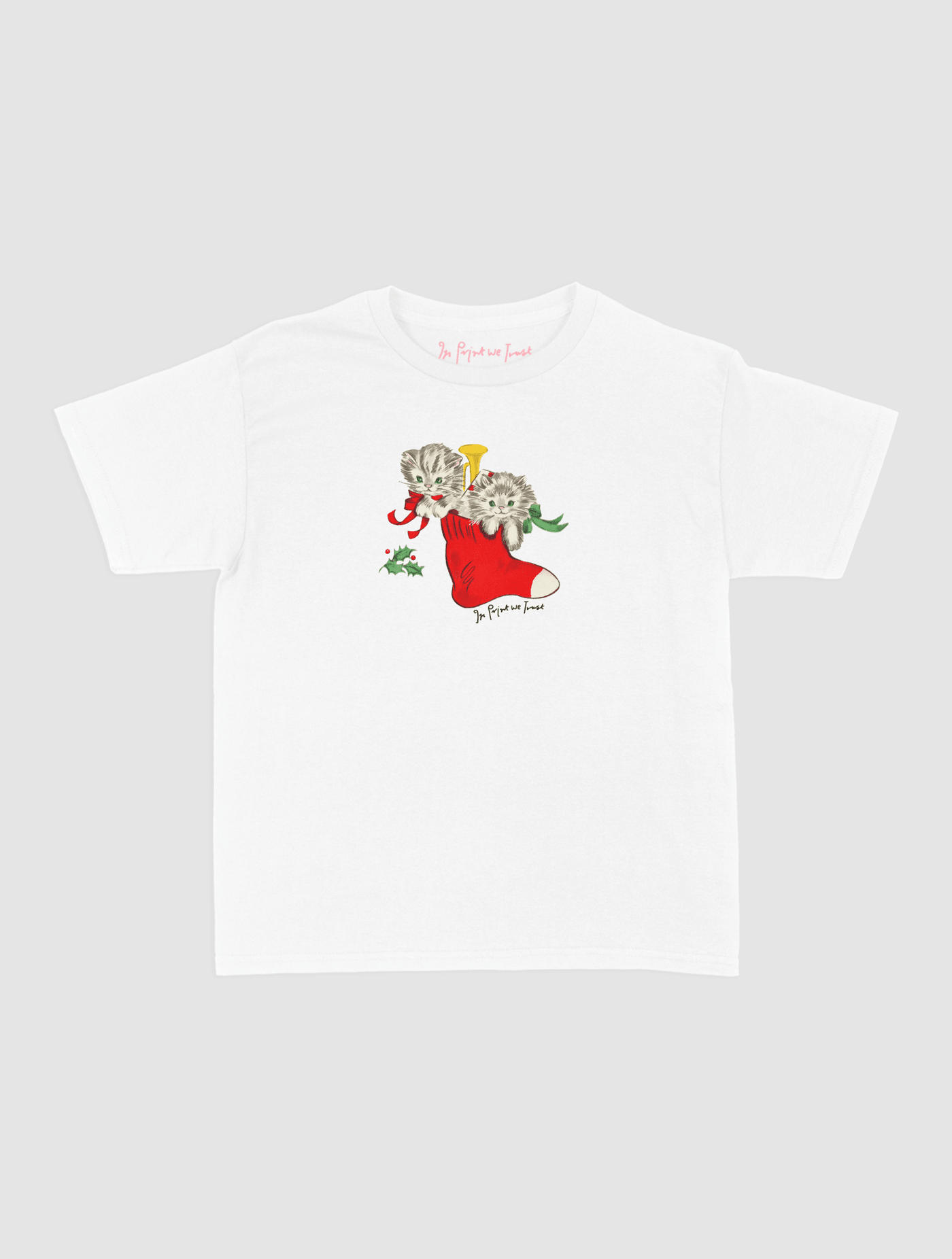stocking baby tee - In Print We Trust