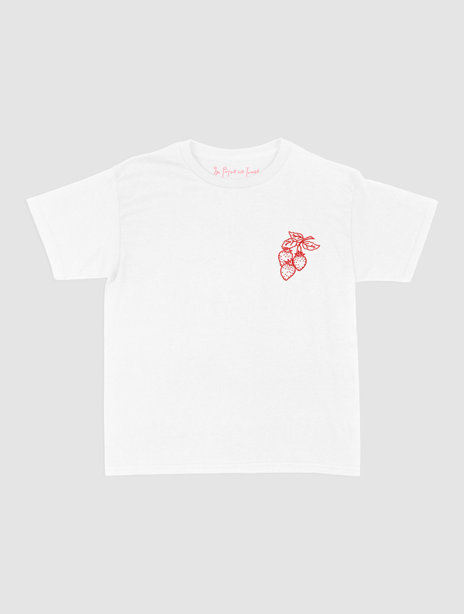 strawberry embroidered baby tee - In Print We Trust