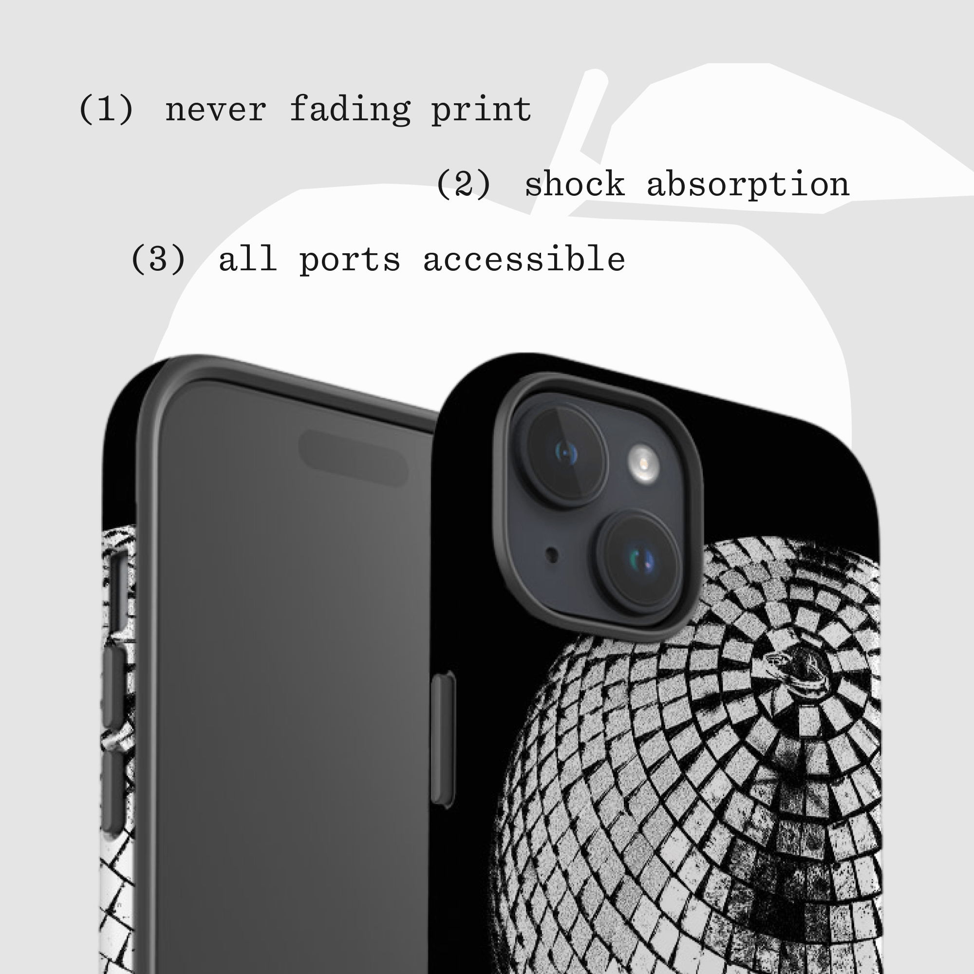 studio 54 tough iPhone case (black) - In Print We Trust