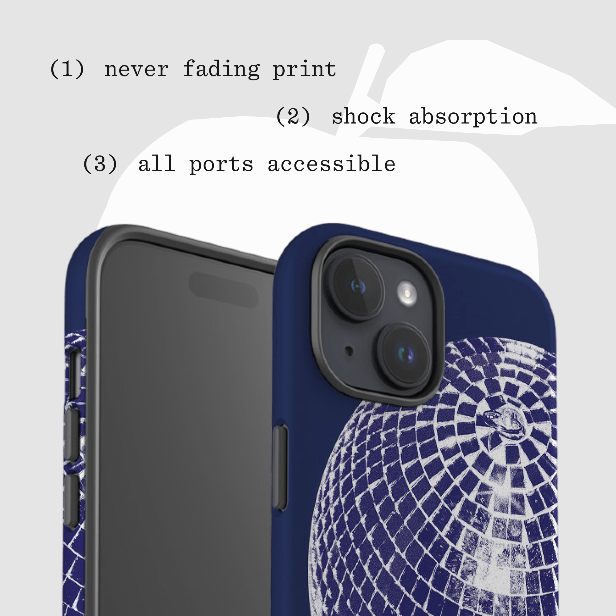 studio 54 tough iPhone case (blue) - In Print We Trust