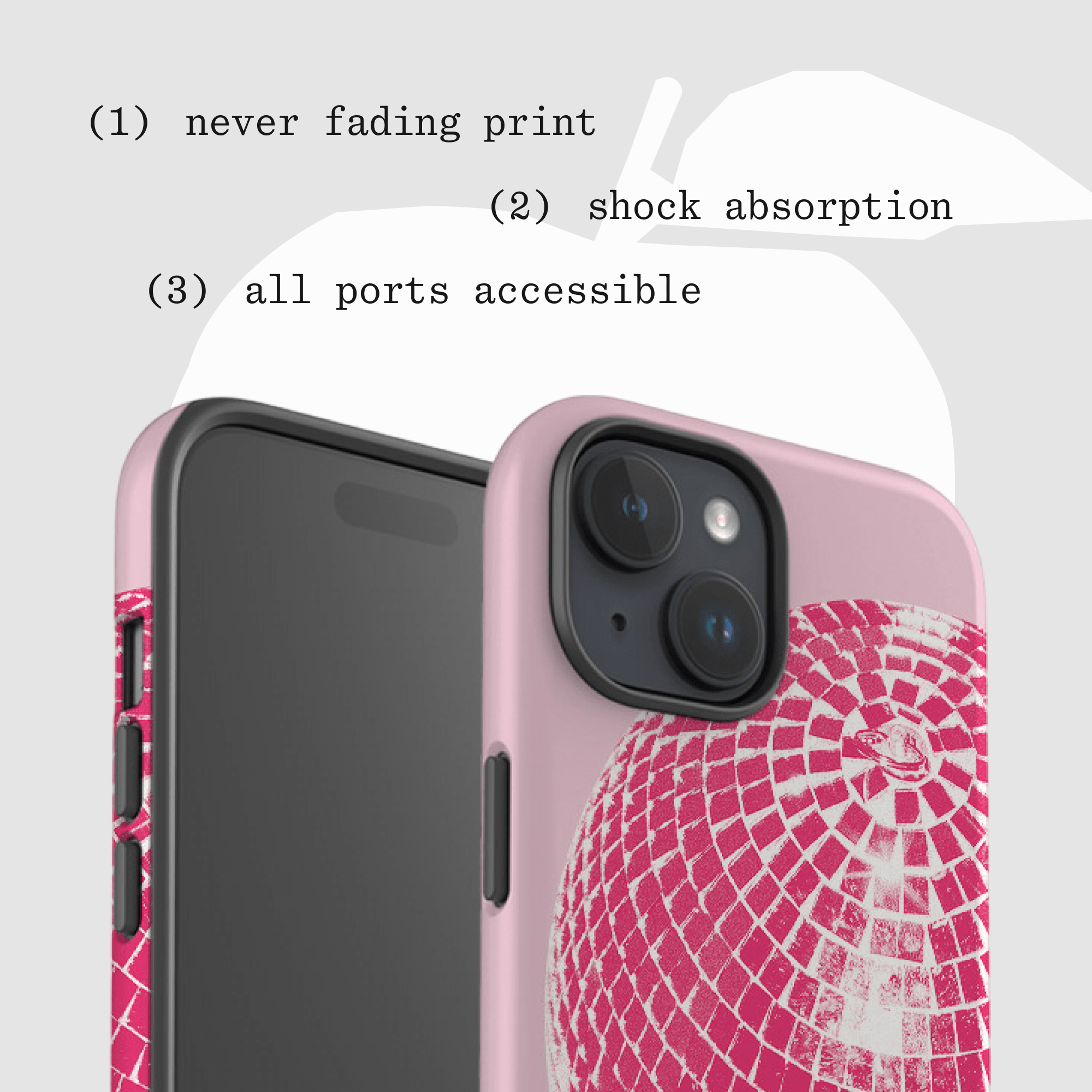 studio 54 tough iPhone case (pink) - In Print We Trust