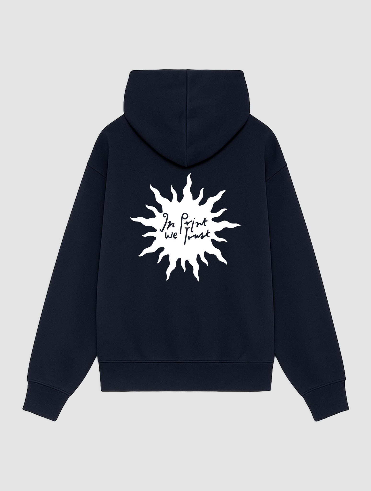 sun navy hoodie - In Print We Trust