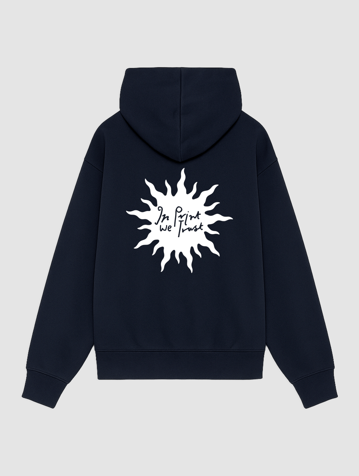 sun navy hoodie - In Print We Trust