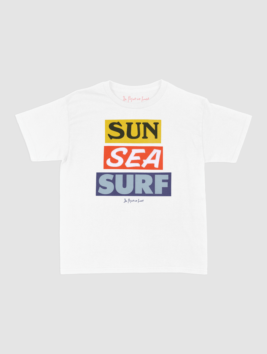 sun sea surf baby tee - In Print We Trust