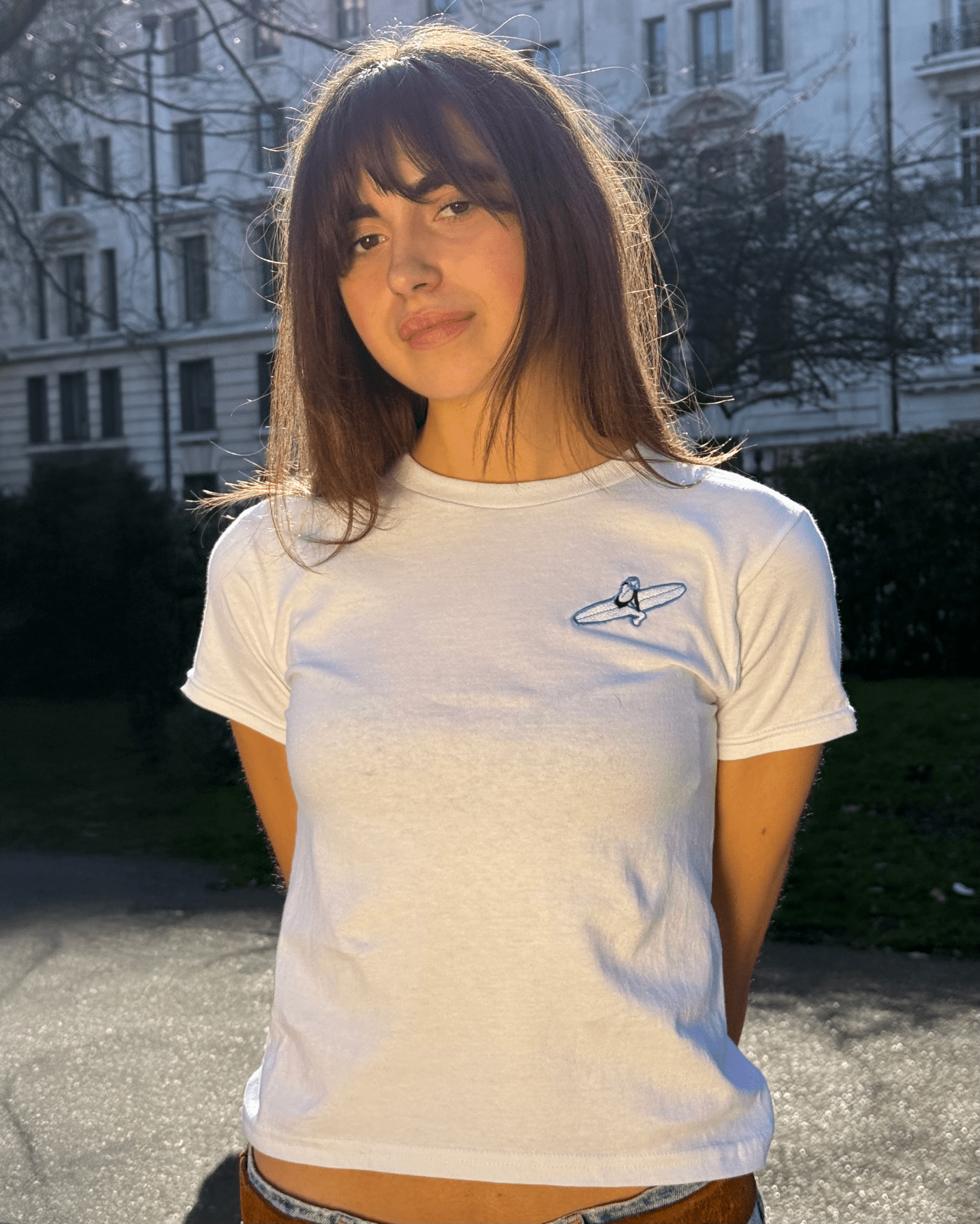 surf's up embroidered baby tee - In Print We Trust