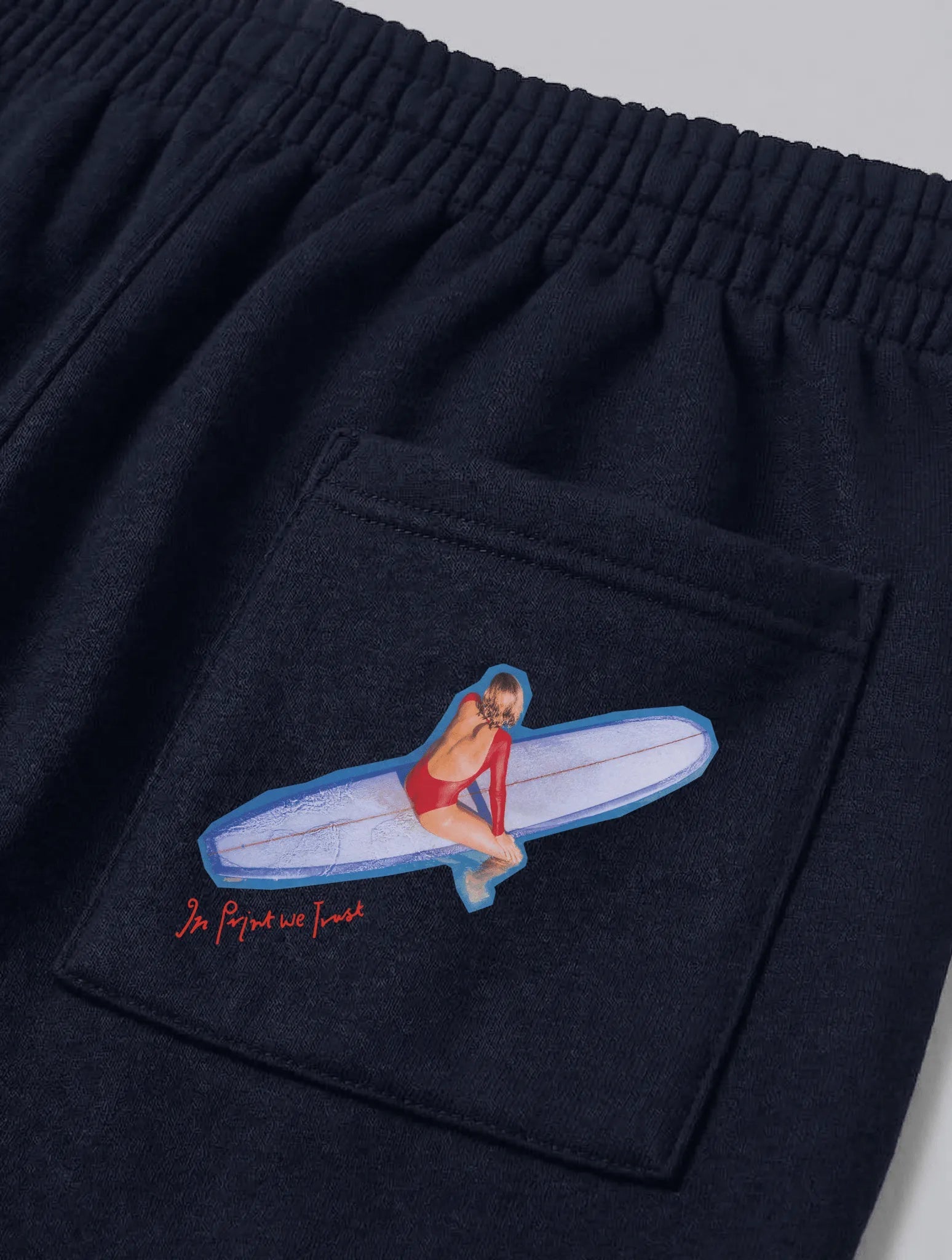 surf's up navy sweatpants - In Print We Trust