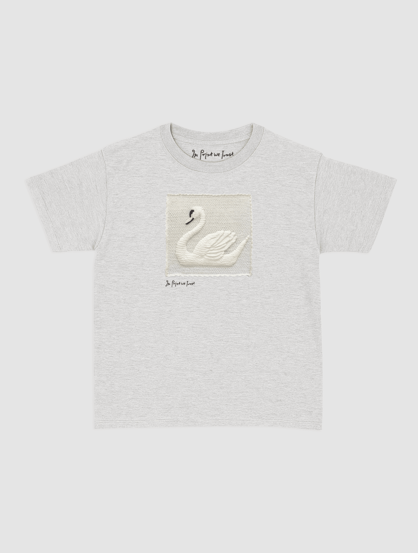 swan crochet baby tee - In Print We Trust
