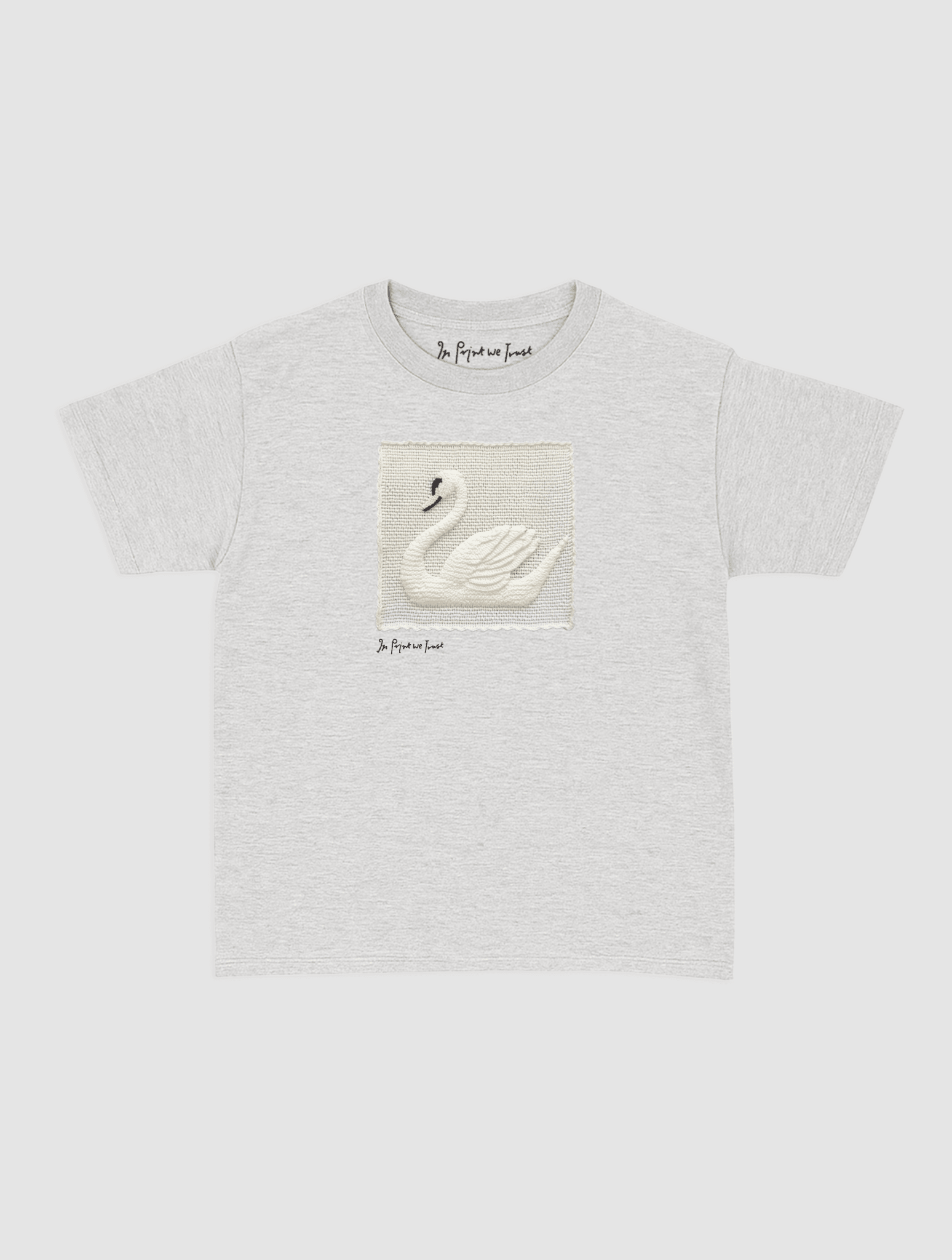swan crochet baby tee - In Print We Trust
