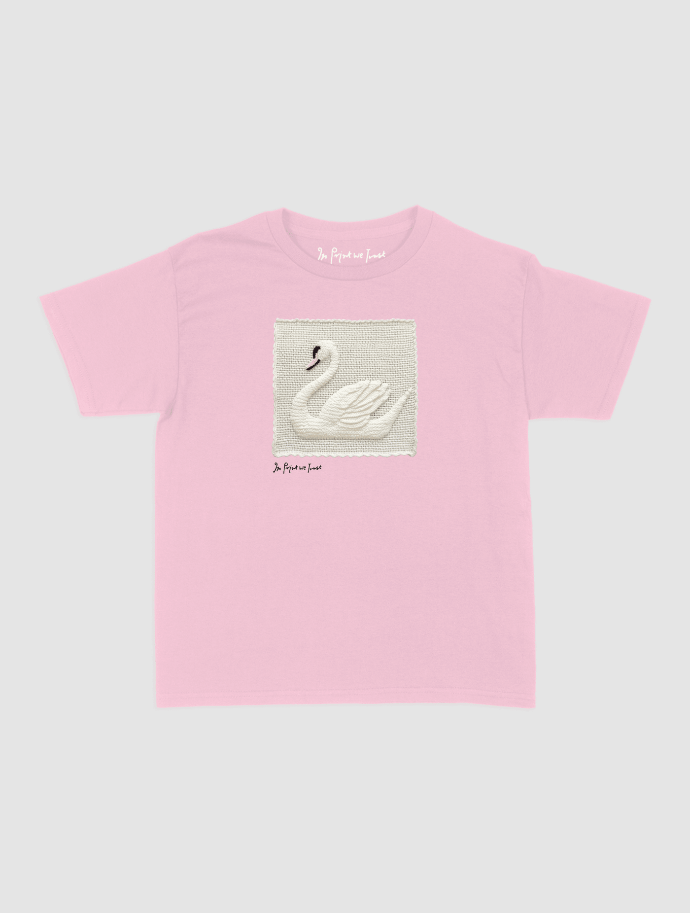 swan crochet baby tee - In Print We Trust
