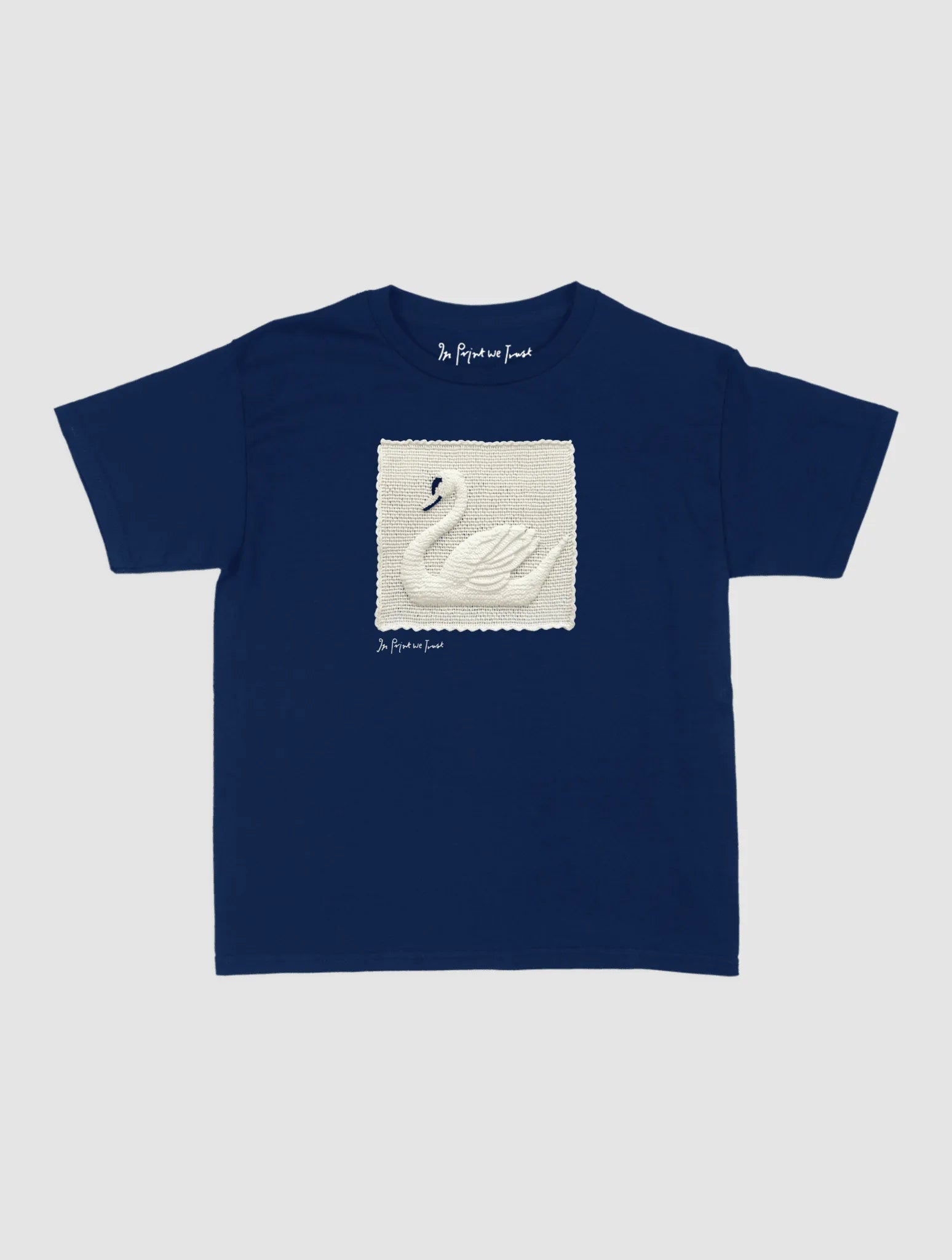 swan crochet baby tee - In Print We Trust