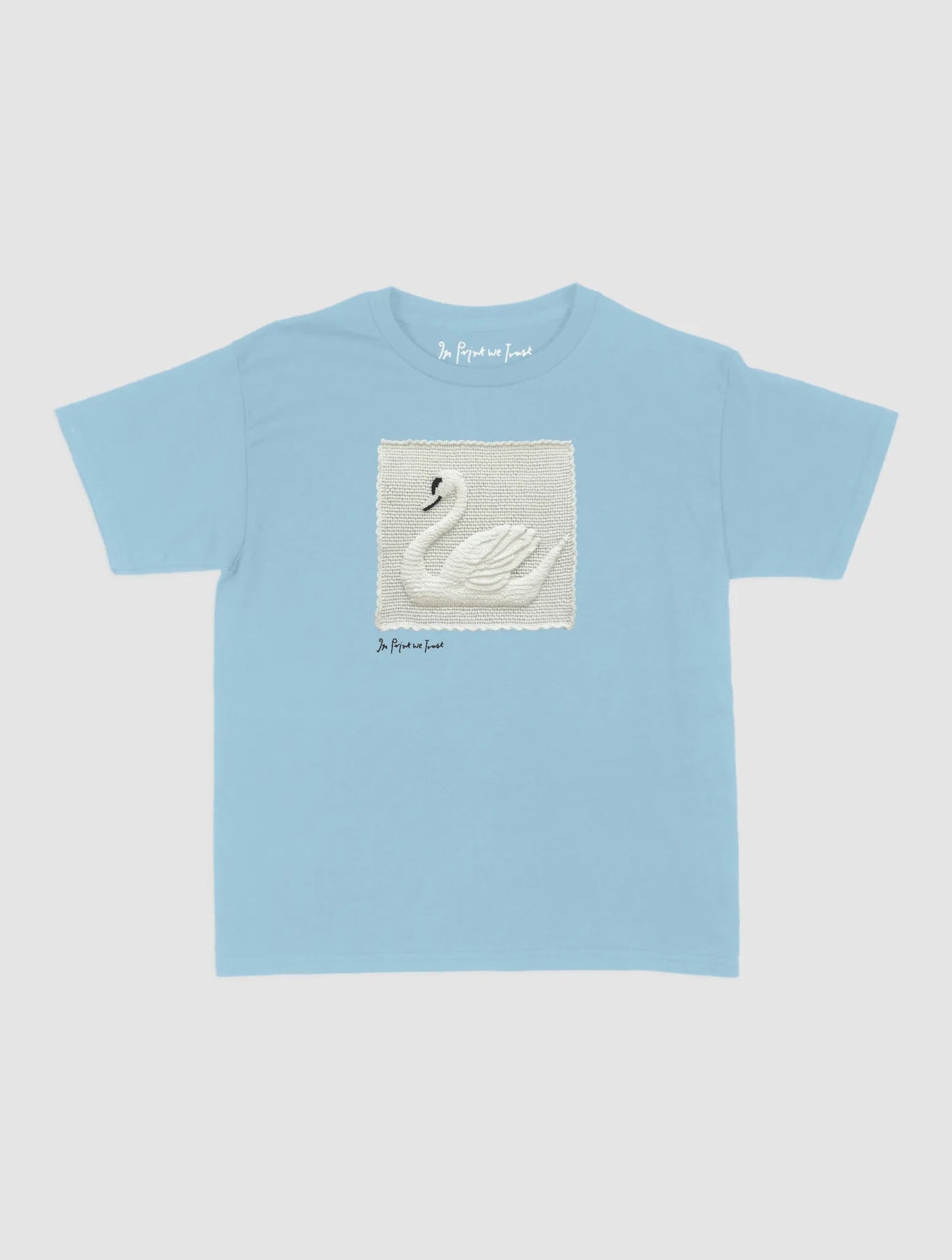 swan crochet baby tee - In Print We Trust