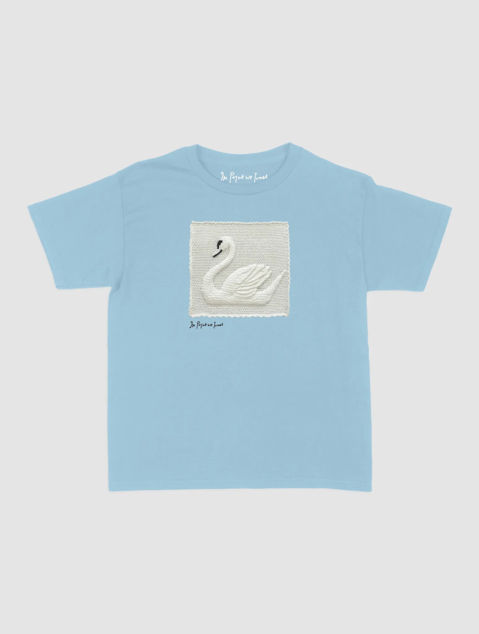 swan crochet baby tee - In Print We Trust