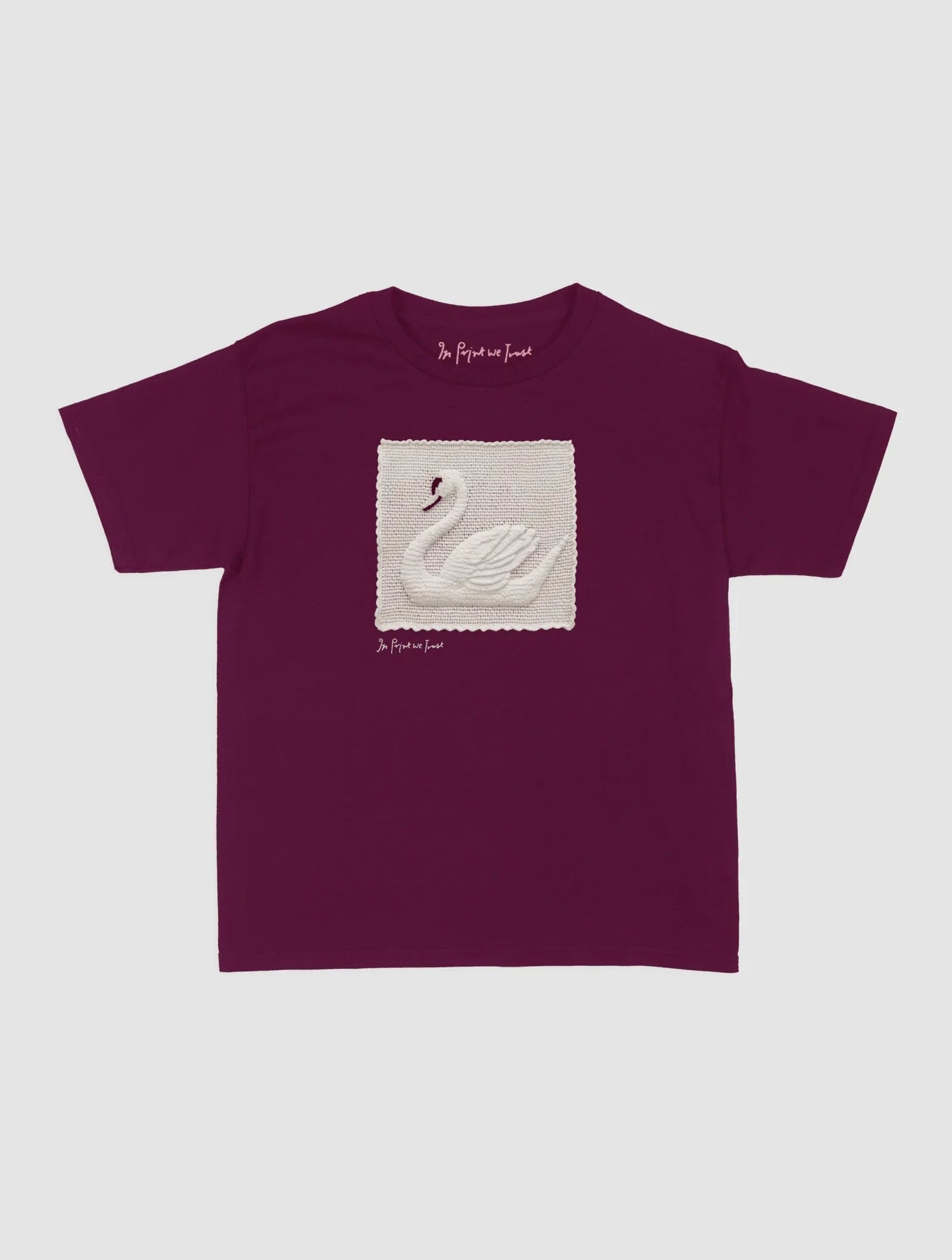 swan crochet baby tee - In Print We Trust