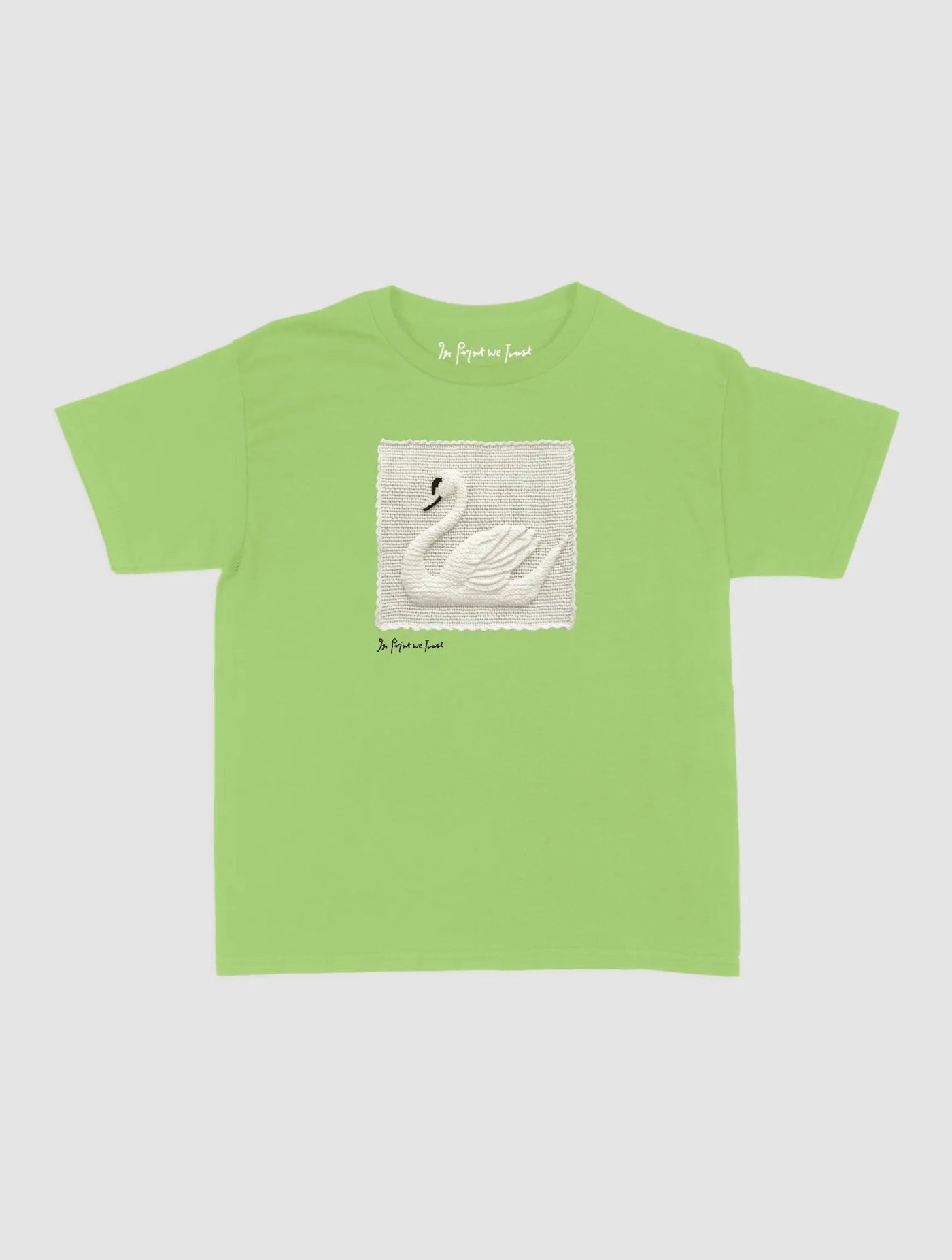 swan crochet baby tee - In Print We Trust