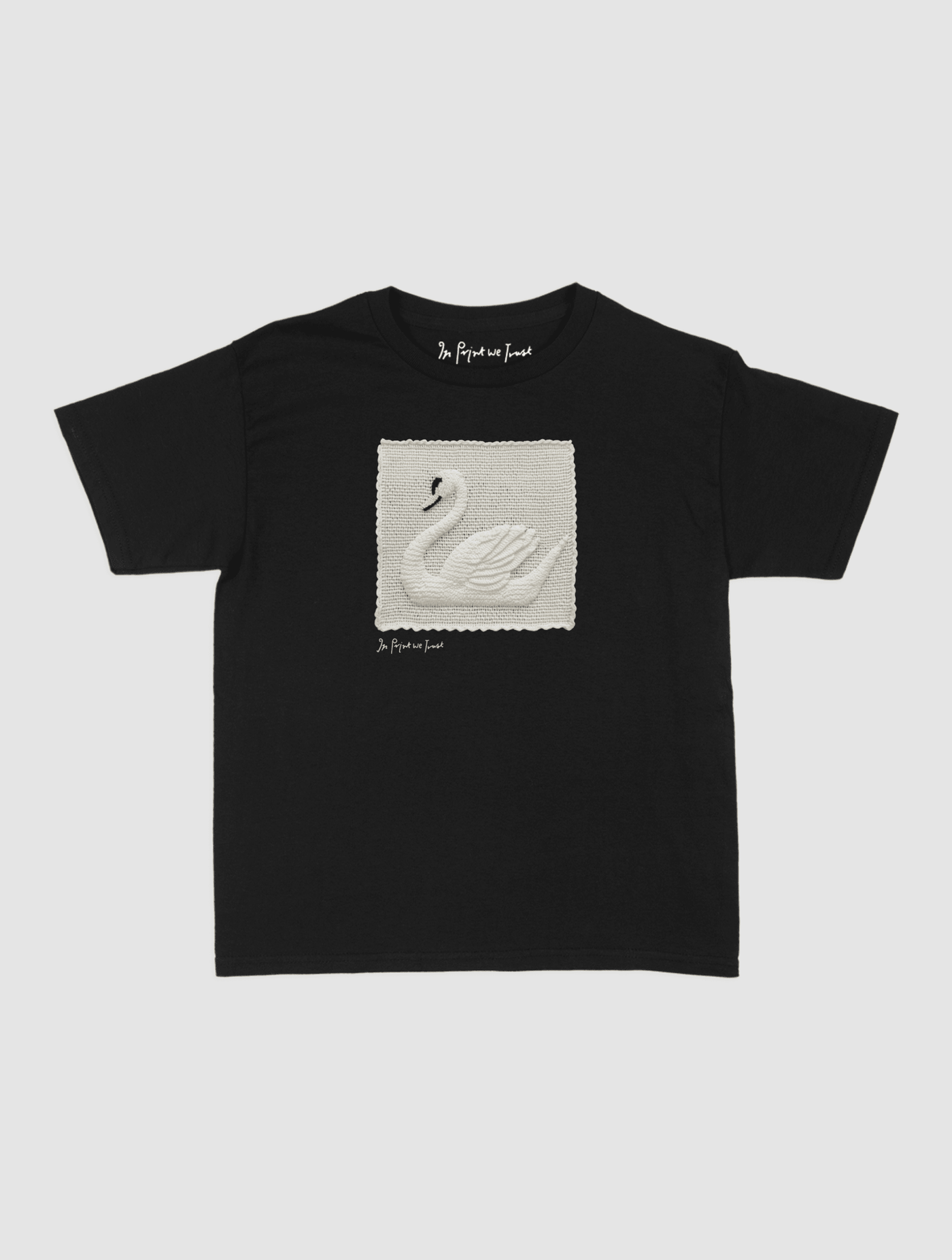 swan crochet baby tee - In Print We Trust