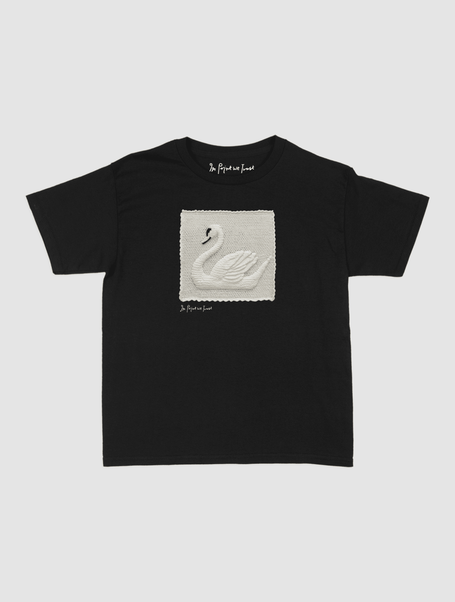 swan crochet baby tee - In Print We Trust