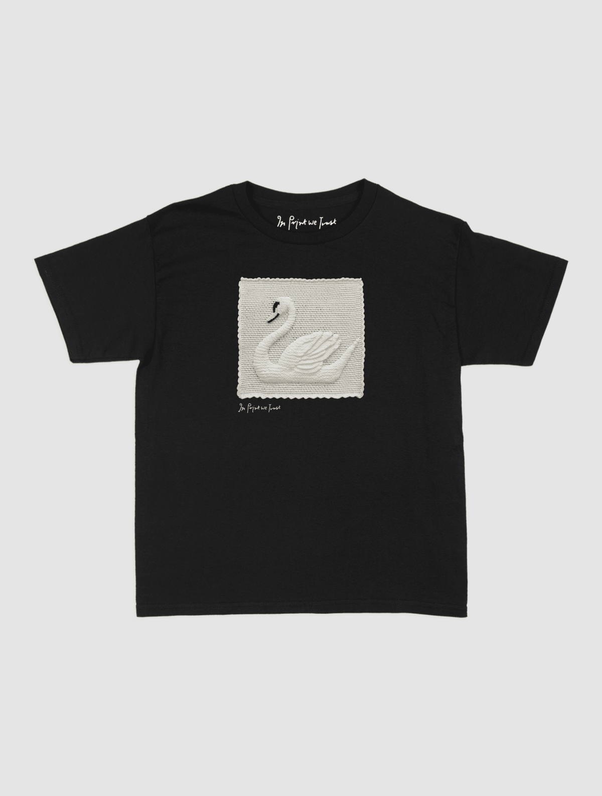 swan crochet baby tee - In Print We Trust