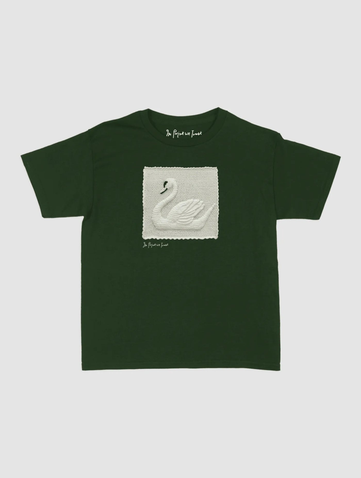 swan crochet baby tee - In Print We Trust