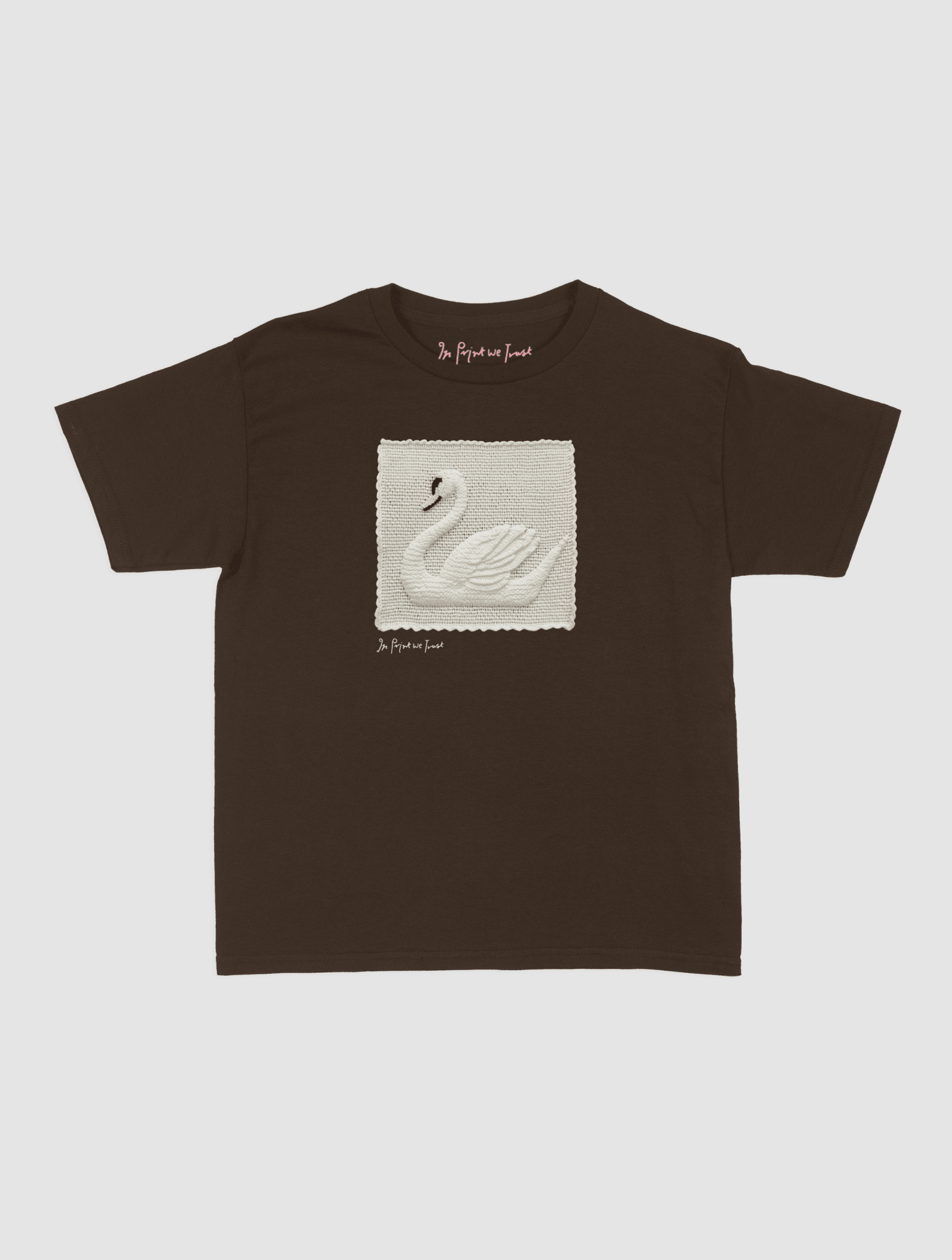 swan crochet baby tee - In Print We Trust